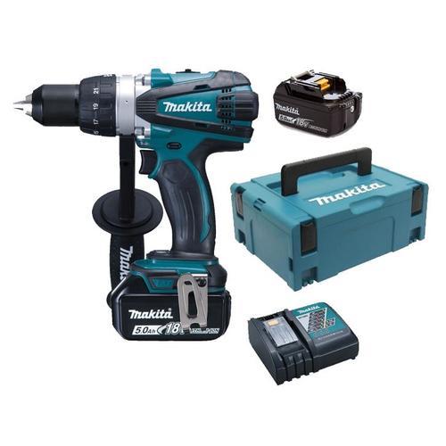 Makita - Perceuse visseuse à batterie 18V 5Ah Li-Ion 13 mm - DDF458RTJ