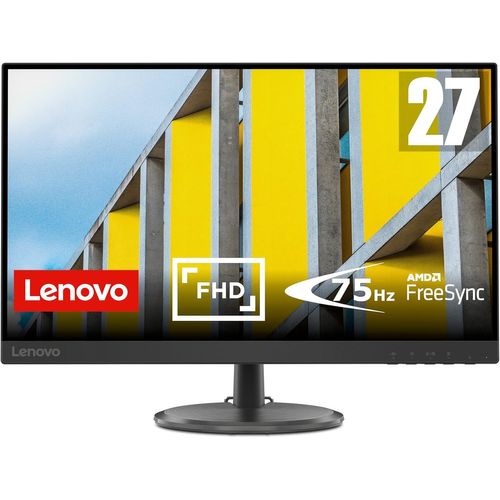 Lenovo D27-30 ¿ Moniteur de 27.0" FullHD (FreeSync, 75 Hz, 5 ms, HDMI+VGA, 3 côtés sans bordures) Noir