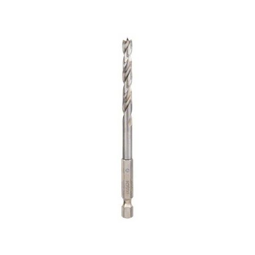 Mèche hélicoïdale à bois rectifiée HSS à queue 6 pans 1/4 Ø 10mm Longueur 133mm BOSCH 2608595524