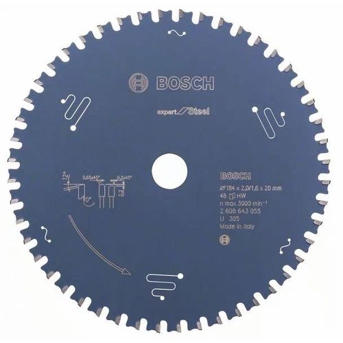 Lame de scie circulaire Expert Metal 184x20mm 48 dents - BOSCH - 2608643055
