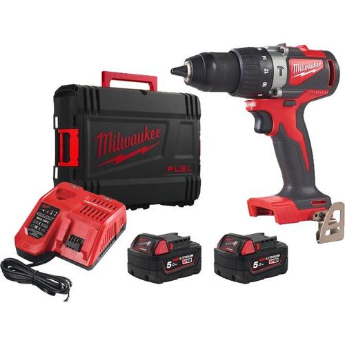 Perceuse visseuse à percussion Milwaukee M18 BLPD2502X 18V 2 batteries 50 Ah chargeur HD BOX 4933464517