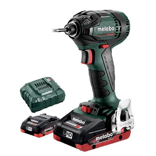 Metabo SSD 18 LTX 200 BL Visseuses à choc sans fil, 2x18V/4Ah LiHD, Chargeur ASC 30-36 V, Coffret - 602396800