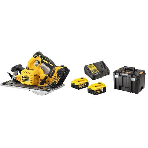 Scie circulaire XR 5Ah 184 mm DEWALT + 2 Batteries + Coffret Tstak - DCS572P2-QW