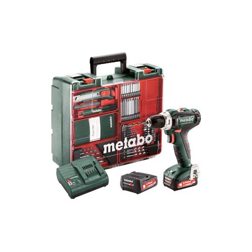 Metabo Perceuse-visseuse sans fil PowerMaxx BS 12 Set, 12V 2x2Ah Li-Ion, Chargeur SC 30, Coffret, Atelier mobile - 601036870