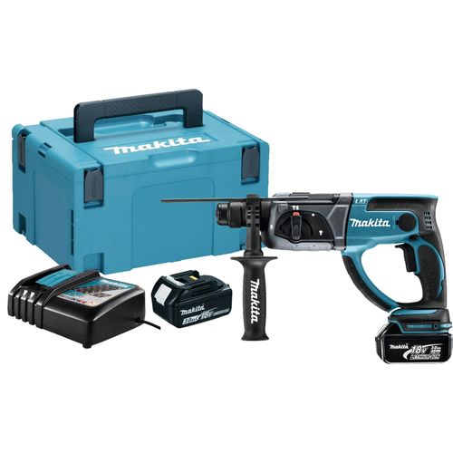 Makita DHR202RFJ Perfo-burineur SDS-plus à batteries 18V Li-Ion set (2x batterie 3.0Ah) dans MAKPAC - 1,9J