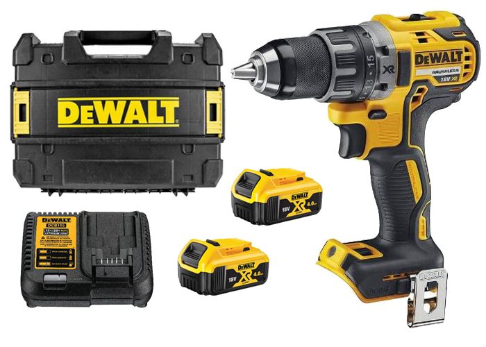 Perceuse-visseuse XR Brushless 18V + 2 batteries 4Ah + chargeur + T-stak - DEWALT - DCD791M2