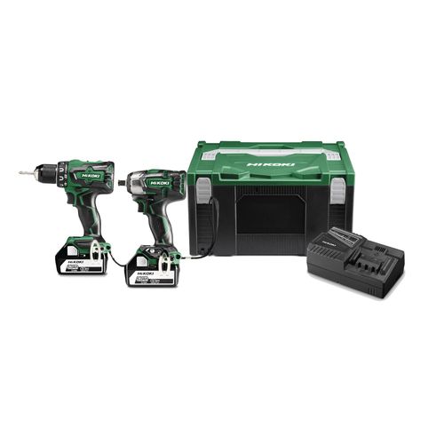 Pack HIKOKI KC18DPL Perceuse visseuse DS18DBSL + Visseuse à choc WR18DBDL2 (2 x 5,0 Ah)