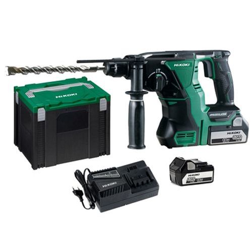 Perforateur burineur 18V SDS+ HIKOKI DH18DBLWPZ - 2 batteries 5Ah + chargeur en coffret Hit Case