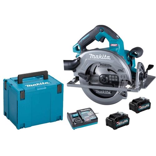Makita HS004GM202 Scie circulaire 190mm sur accu XGT 40Vmax + 2x BL4040 + DC40RA + Makpac