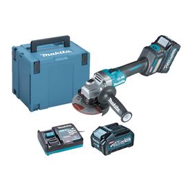 Meuleuse 125mm sur accu XGT 40Vmax avec interrupteur à glissière + 2x BL4040 + DC40RA + Makpac. - GA023GM201