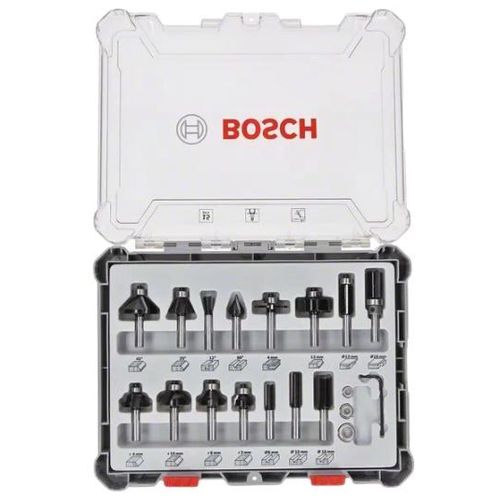 Bosch Kit de 15 fraises mixtes à queue de 8 mm - 2607017472