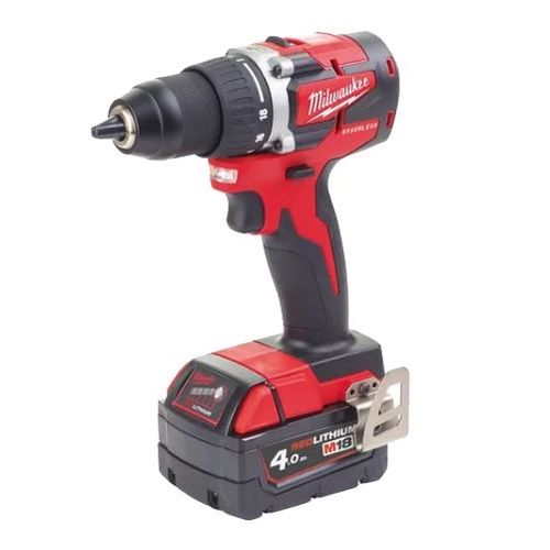 Milwaukee - Perceuse visseuse compacte BRUSHLESS 18 V Li-Ion 4.0 Ah 13 mm 60 Nm avec coffret - M18 CBLDD-402C