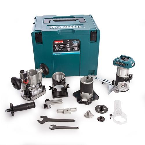 Affleureuse MAKITA DRT50ZJX3 18V Ø 8mm avec kit d'accessoires (Machine Nue)