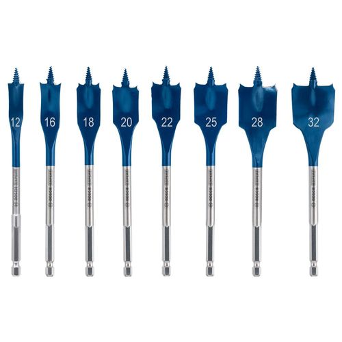 Blister 8 mèches plates SelfCut Speed 12 - 32 mm - BOSCH EXPERT - 2608900335