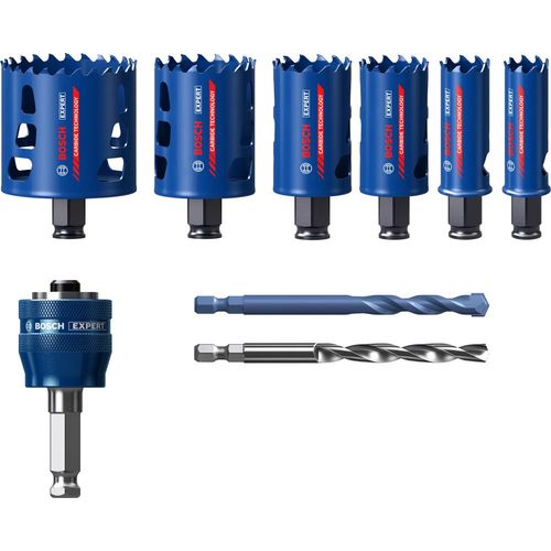 Bosch EXPERT 2608900446 - EXPERT Set 9-pcs scies trépans Power-Change Tough Material universal 22/25/35/40/51/68