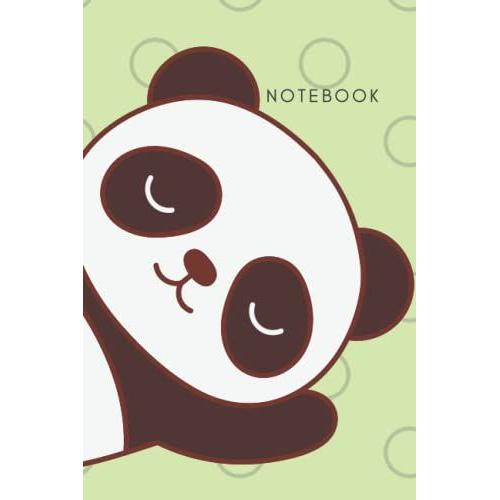 Cute Sleepy Panda Notebook - 200 Lined Pages 6x9" Unbranded Mint Green Journal Gift For Her Him Teens Kids