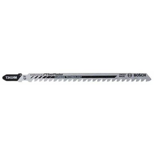 Lame de scie sauteuse Fibre Plâtre T 341 HM longueur totale 132 mm pas de dent 4,3 mm panneaux fibrociment 3 pièces