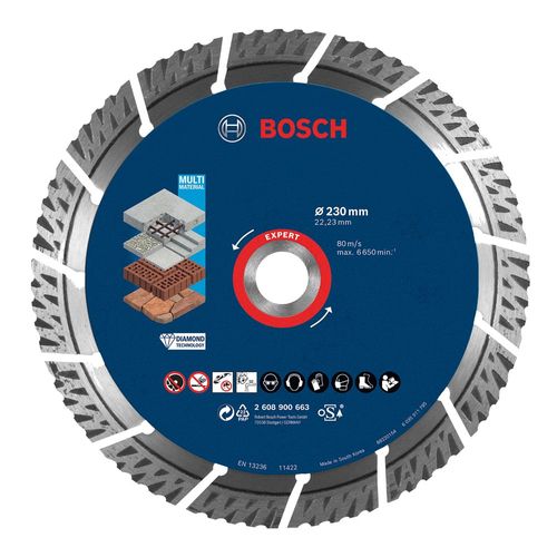 Bosch Disque à tronçonner diamanté EXPERT MultiMaterial 230 x 22,23 x 2,4 x 15 mm - 2608900663