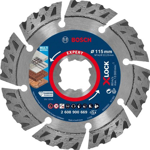 Bosch EXPERT 2608900669 - EXPERT Disque diamanté X-LOCK Multi Material 115 x 22,23 x 2,4 x 12 mm
