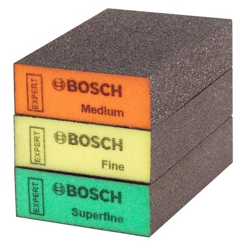 Bosch EXPERT 2608901175 - EXPERT Set 3 pièces éponge abrasive, 69 x 97 x 26 mm, M, F, SF