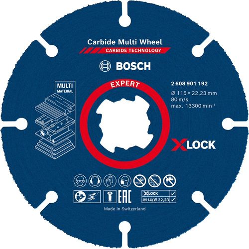 Bosch 2608901192 - EXPERT X-LOCK Disque à tronçonner Carbide Multi Wheel 115mm