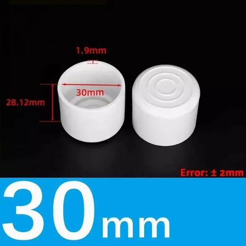 Embouts De Pieds De Chaise Ronds Et Carrés En Pvc Blanc,Couvercle D'extrémité De Table De Meubles,Bouchon De Tuyau,Couverture De Protection Non Ald,2-8 Pièces - Type 30mm-2pcs