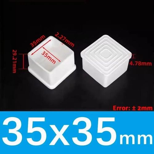 Embouts De Pieds De Chaise Ronds Et Carrés En Pvc Blanc,Couvercle D'extrémité De Table De Meubles,Bouchon De Tuyau,Couverture De Protection Non Ald,2-8 Pièces - Type 35x35mm-8pcs