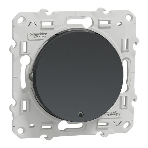 Bouton-poussoir ODACE 10A à vis lumineux anthracite 0,15mA - SCHNEIDER ELECTRIC - S540276