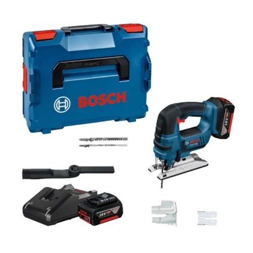 Bosch Scie sauteuse sans fil GST 18 V-LI B, avec 2 x 4.0 Ah Li-Ion batterie, L-BOXX - 06015A6106