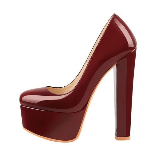 Chaussures Daltolmakerescarpins En Cuir Verni Pour Femmeschaussures Plateforme Rondeà Enfilertalons Hautsépaisgrande Taille