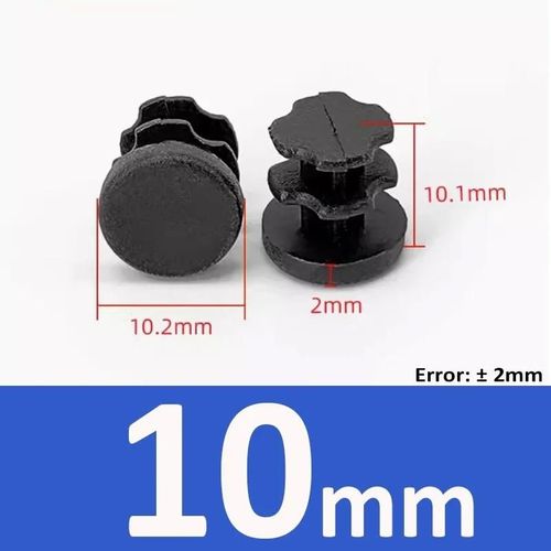 Embout D'obturation Rond En Plastique Noir,Tuyau De Tube,Jambe De Chaise,Inserts De Tuyau,Bouchon,Bouchon D'insertion,Diamètre 10mm-100mm,2 Pièces,4 Pièces,8 Pièces,10 Pièce - Type 10mm-10pcs-Black