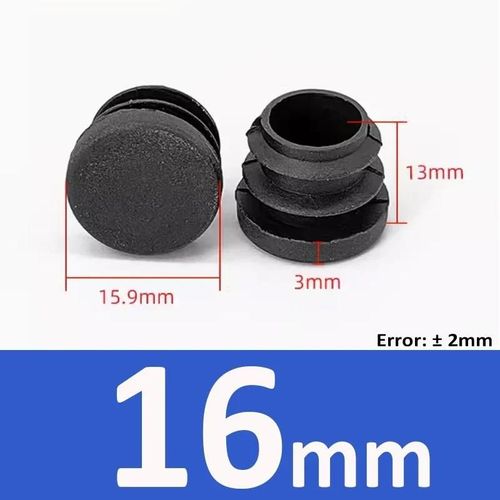 Embout D'obturation Rond En Plastique Noir,Tuyau De Tube,Jambe De Chaise,Inserts De Tuyau,Bouchon,Bouchon D'insertion,Diamètre 10mm-100mm,2 Pièces,4 Pièces,8 Pièces,10 Pièce - Type 16mm-10pcs-Black