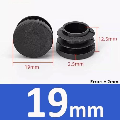 Embout D'obturation Rond En Plastique Noir,Tuyau De Tube,Jambe De Chaise,Inserts De Tuyau,Bouchon,Bouchon D'insertion,Diamètre 10mm-100mm,2 Pièces,4 Pièces,8 Pièces,10 Pièces - Type 19mm-2pcs-Black