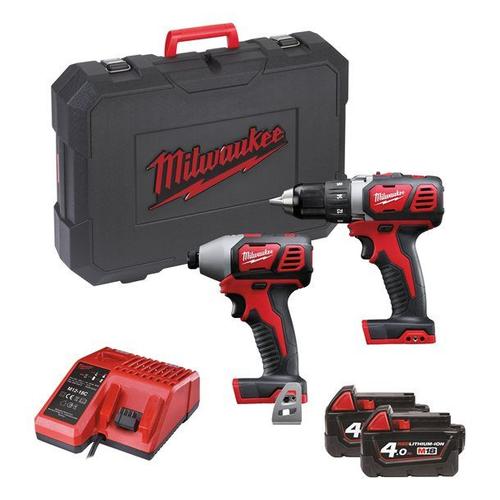 Pack 2 produits MILWAUKEE M18 BPP2D-402C - 2 batterie 18V 4.0 Ah - 1 chargeur M12-18C 4933447126