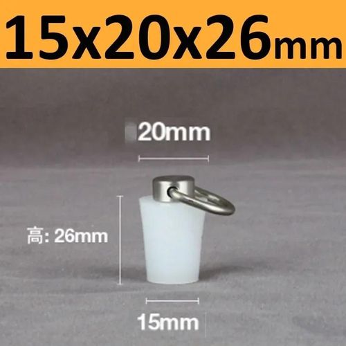 Bouchons Coniques En Caoutchouc De Silicone Avec Poignée En Acier En Forme De D,Haute Température,Clair,Peinture De Galvanoplastie,Bouchons De Bancs - Type 15x20x26mm-1pc