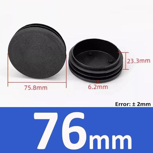 Embout D'obturation Rond En Plastique Noir,Tuyau De Tube,Jambe De Chaise,Inserts De Tuyau,Bouchon,Bouchon D'insertion,Diamètre 10mm-100mm,2 Pièces,4 Pièces,8 Pièces,10 Pièces - Type 76mm-2pcs-Black