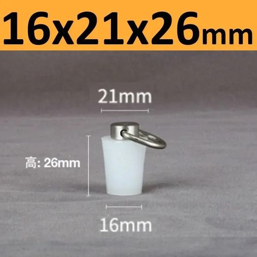 Bouchons Coniques En Caoutchouc De Silicone Avec Poignée En Acier En Forme De D,Haute Température,Clair,Peinture De Galvanoplastie,Bouchons De Bancs - Type 16x21x26mm-1pc