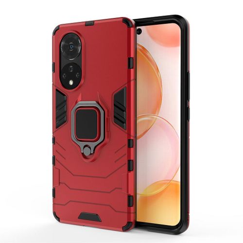 Saturcase Coque Pour Honor 50, Bague Béquille Hybride 2 En 1 [Pc & Silicone] Double Couche Pare-Chocs Antichoc Protecteur Housse Étui Coque Pour Honor 50 (Rouge)