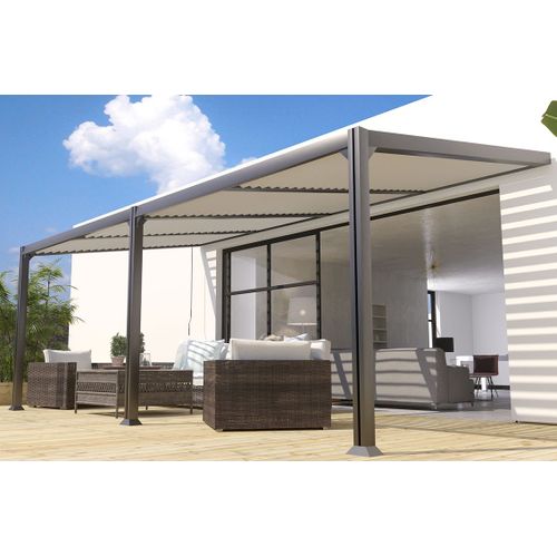 Pergola Bioclimatique Adossée Manuelle Aluminium Canberra 6 X 3 M