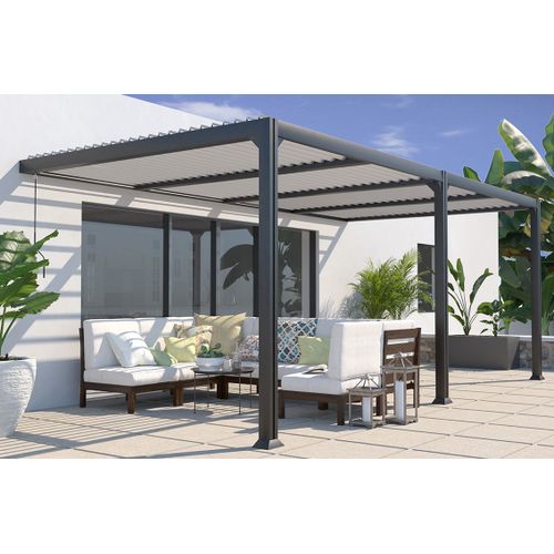 Pergola Bioclimatique Adossée Manuelle Aluminium Seattle 3 X 6 M