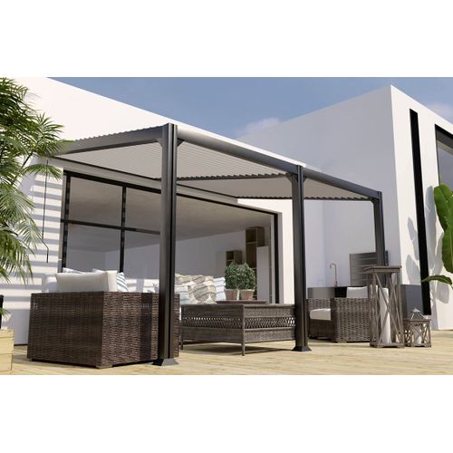 Pergola Bioclimatique Adossée Manuelle Aluminium Melbourne 4 X 3 M