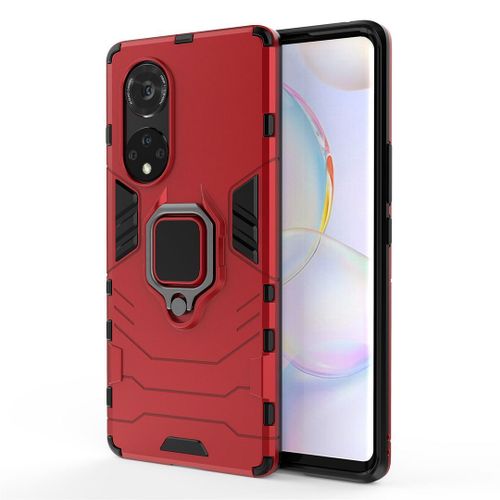 Saturcase Coque Pour Huawei Nova 9 Pro / Honor 50 Pro, Bague Béquille Hybride 2 En 1 [Pc & Silicone] Double Couche Pare-Chocs Antichoc Protecteur Housse Étui Coque Pour Huawei Nova 9 Pro / Honor 50 Pro (Rouge)