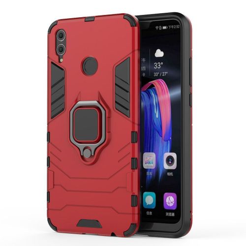 Saturcase Coque Pour Huawei Honor 8x, Bague Béquille Hybride 2 En 1 [Pc & Silicone] Double Couche Pare-Chocs Antichoc Protecteur Housse Étui Coque Pour Huawei Honor 8x (Rouge)