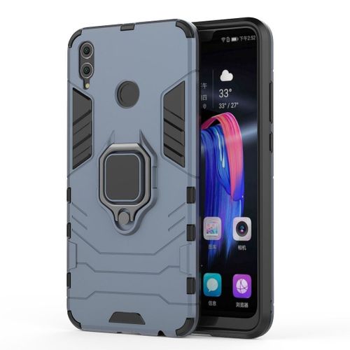 Saturcase Coque Pour Huawei Honor 8x, Bague Béquille Hybride 2 En 1 [Pc & Silicone] Double Couche Pare-Chocs Antichoc Protecteur Housse Étui Coque Pour Huawei Honor 8x (Bleu Marine)
