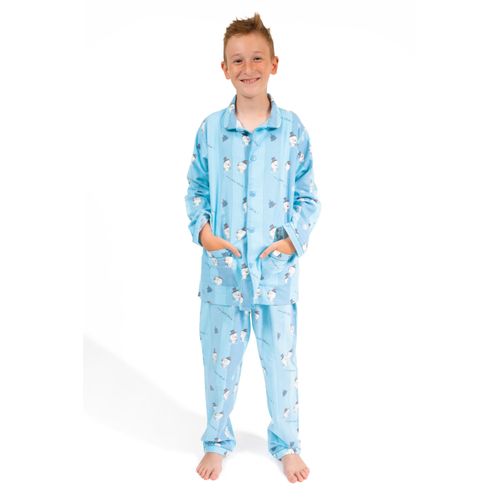 Jusqu'au Lever Du Jour Pyjama Fille Chaud En Flanelle (Bonhomme De Neige)