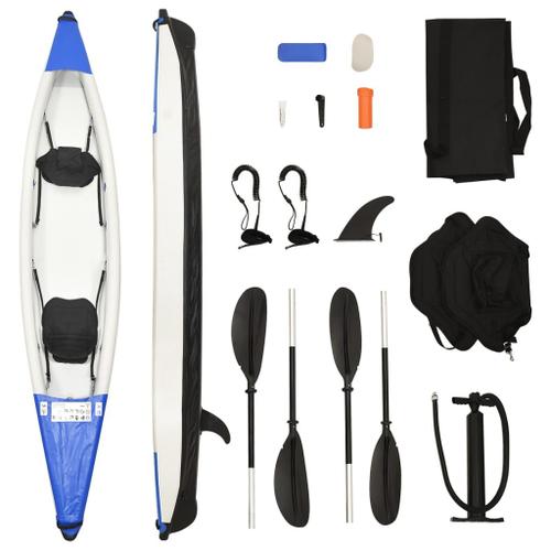 Vidaxl Kayak Gonflable Bleu 424x81x31 Cm Polyester