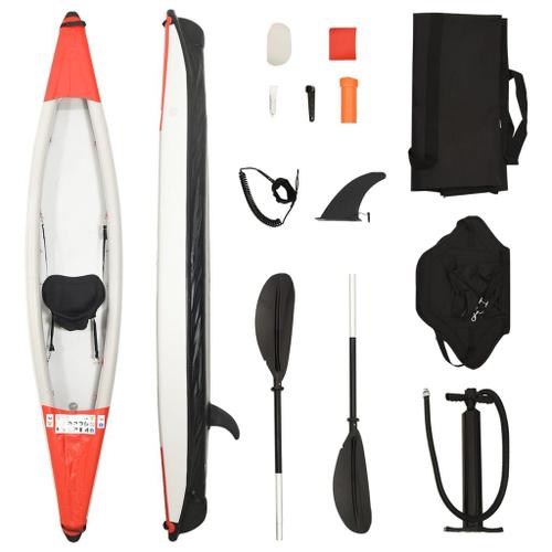 Vidaxl Kayak Gonflable Rouge 375x72x31 Cm Polyester