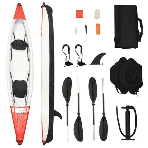 Vidaxl Kayak Gonflable Rouge 424x81x31 Cm Polyester