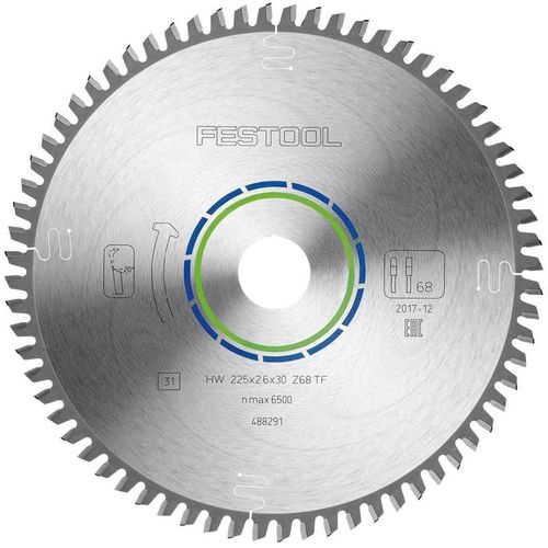 Lames de scie circulaire spéciales 225x2,6x30 TF68 FESTOOL 488291