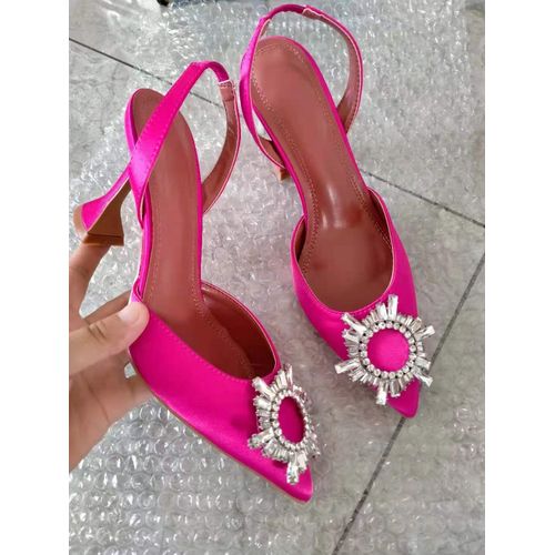 Injsatin-Escarpins Bleus Pour Femmes,Chaussures À Talons Hauts En Cristal Biscuits,Sandales De Mariage À Enfiler,Grande Taille 41 42